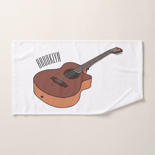 Ilustracion personalizado de guitarra acústica (Toalla de mano)