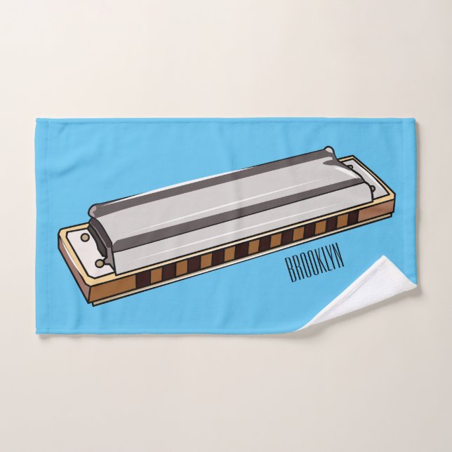 Ilustracion personalizado de Harmonica (Toalla de mano)