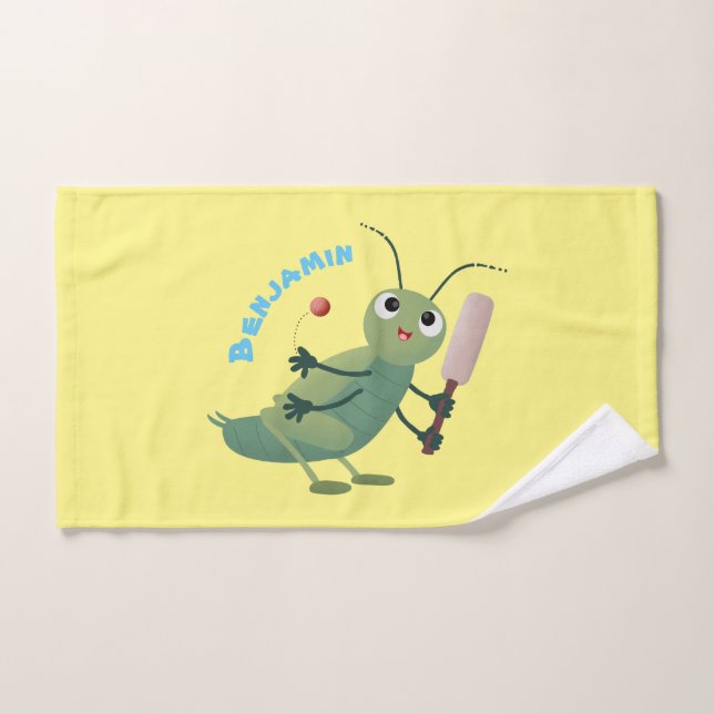 Ilustracion personalizado de insectos de cricket v (Toalla de mano)