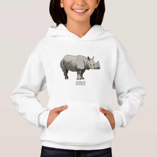 Ilustracion personalizado de Javan rhinoceros (Anverso)