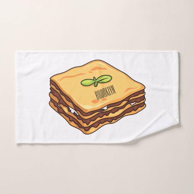 Ilustracion personalizado de Lasagna (Toalla de mano)