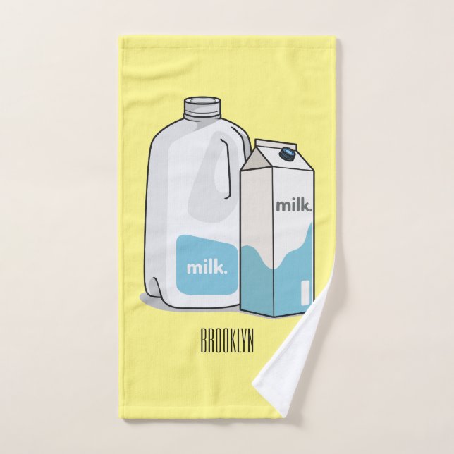 Ilustracion personalizado de leche (Toalla de mano)