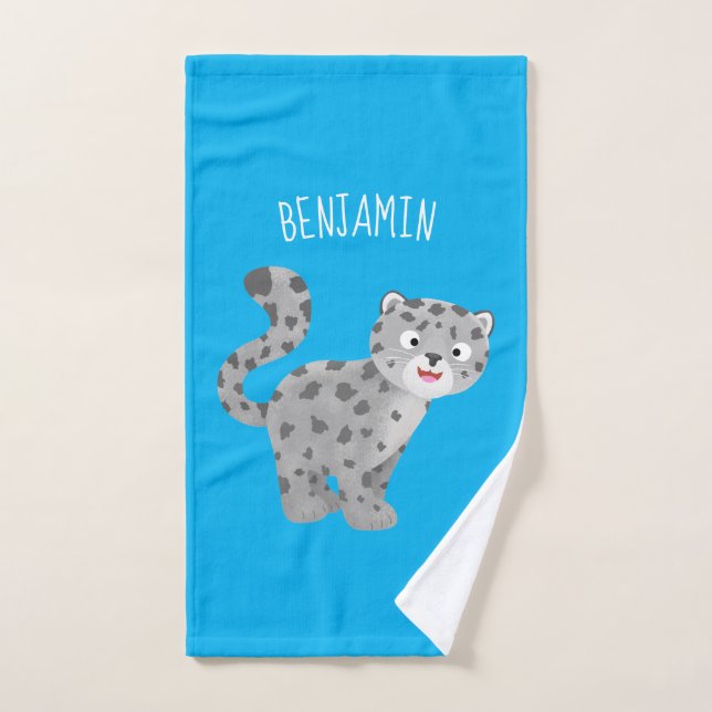 Ilustracion personalizado de leopardo de las nieve (Toalla de mano)