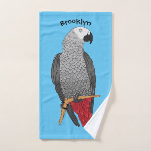 Ilustracion personalizado de loro gris africano