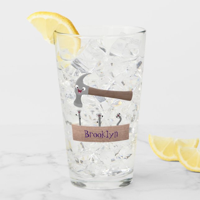 Ilustracion personalizado de martillo y clavos lin (Anverso (hielo))