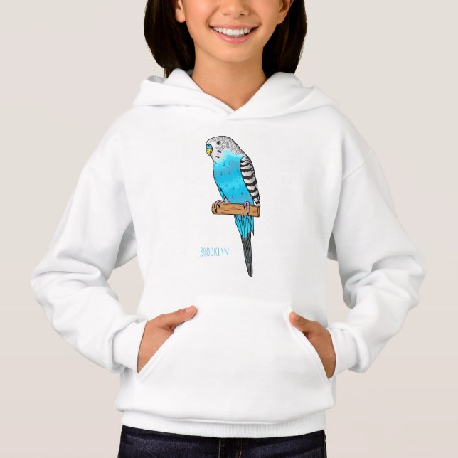 Ilustracion personalizado de pájaro budgerigar azu (Anverso)
