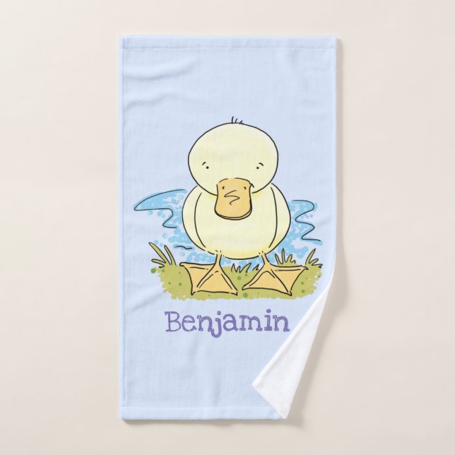 Ilustracion personalizado de pato amarillo (Toalla de mano)