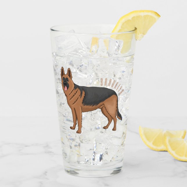 Ilustracion personalizado de perro pastor alemán (Reverso (hielo))