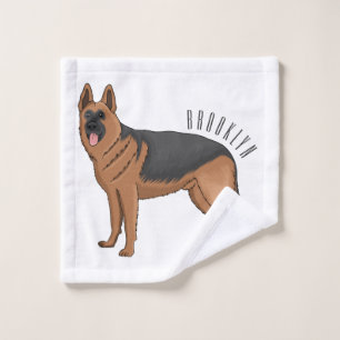 Ilustracion personalizado de perro pastor alemán