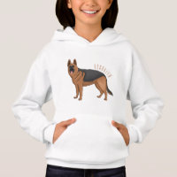 Ilustracion personalizado de perro pastor alemán