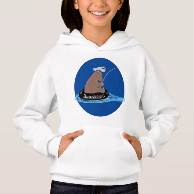Ilustracion personalizado de pesca de cachorro de  (Anverso)