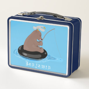 Ilustracion personalizado de pesca de cachorro de