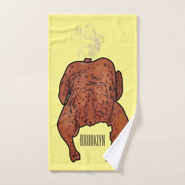 Ilustracion personalizado de pollo asado (Toalla de mano)