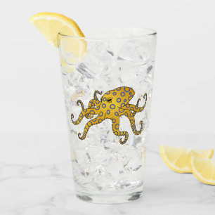 Ilustracion personalizado de pulpo de anillo azul