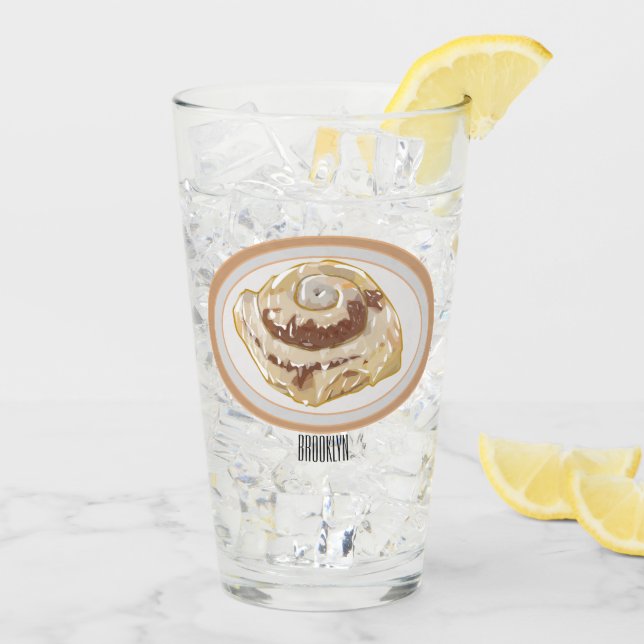 Ilustracion personalizado de rollo de canela (Reverso (hielo))