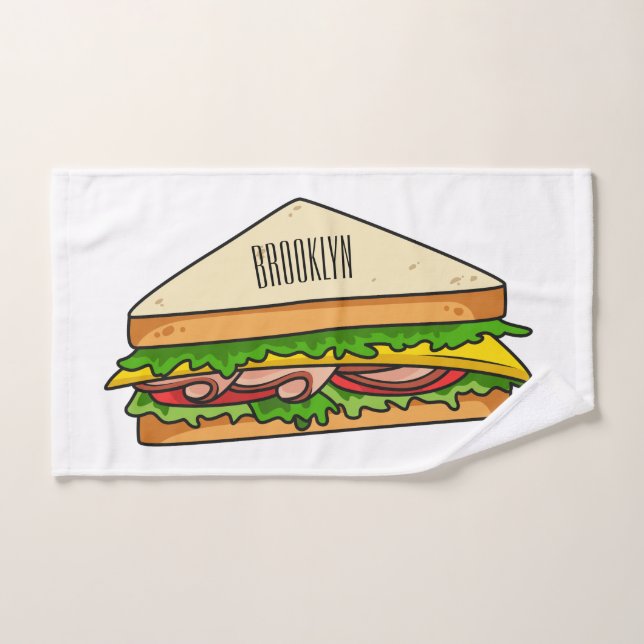 Ilustracion personalizado de sándwich (Toalla de mano)