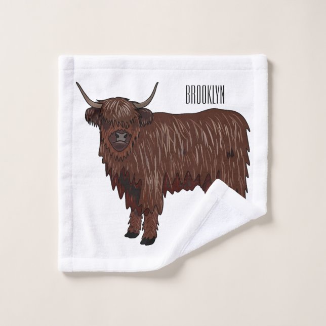 Ilustracion personalizado de vaca de Highland (Toallita)