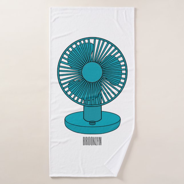 Ilustracion personalizado de ventilador (Toalla de baño)