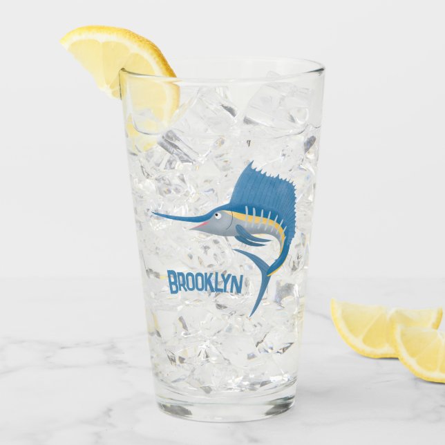 Ilustracion personalizado divertido de pez espada (Anverso (hielo))