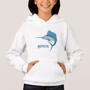 Ilustracion personalizado divertido de pez espada