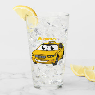 Ilustracion personalizado divertido de taxi amaril
