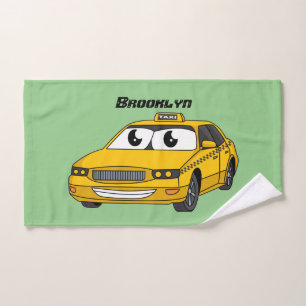 Ilustracion personalizado divertido de taxi amaril