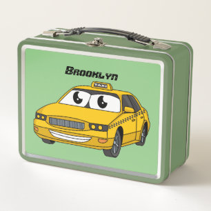 Ilustracion personalizado divertido de taxi amaril
