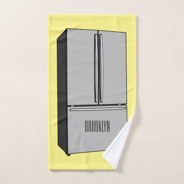 Ilustracion personalizado frigorífico de puerta fr (Toalla de mano)