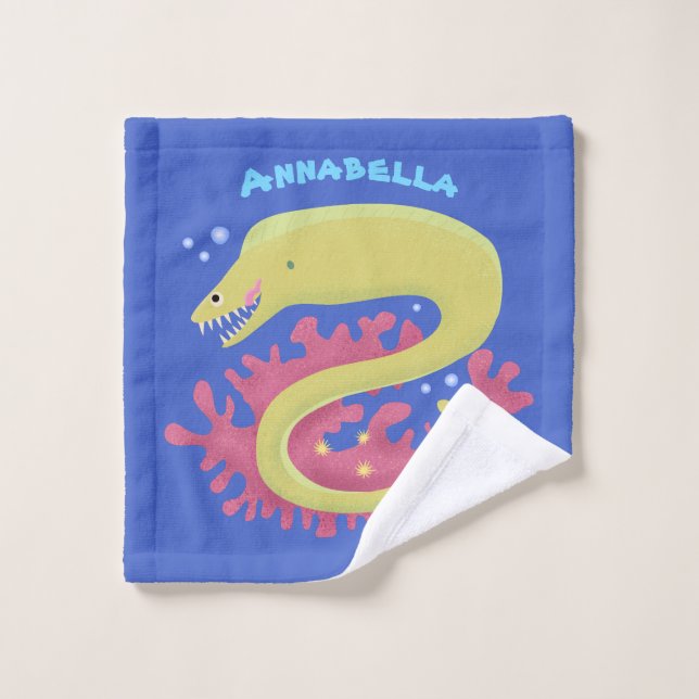 Ilustracion personalizado gracioso de moray verde (Toallita)