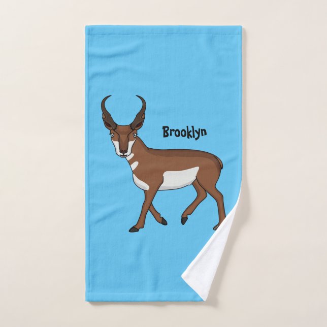 Ilustracion personalizado Pronghorn (Toalla de mano)