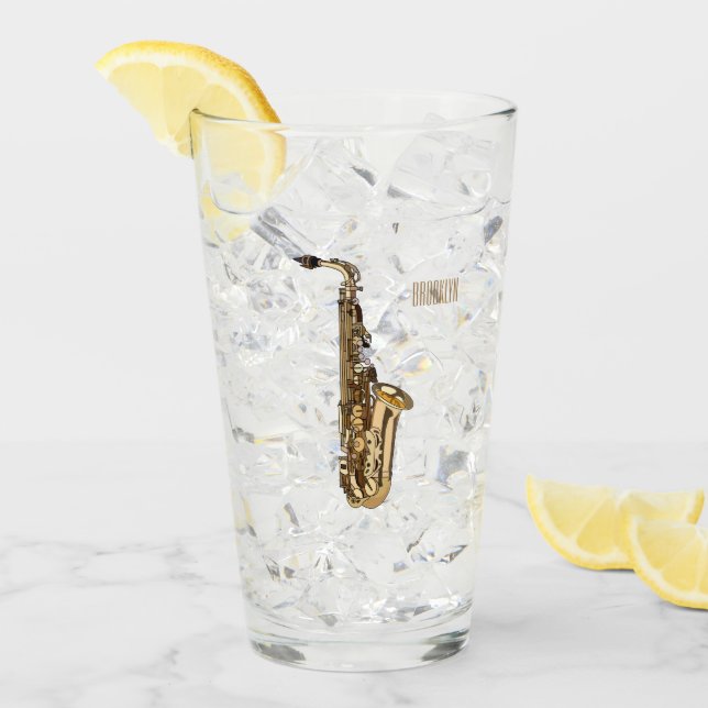 Ilustracion personalizado saxofón (Anverso (hielo))