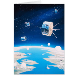 Ilustracion por satélite retro del vintage del