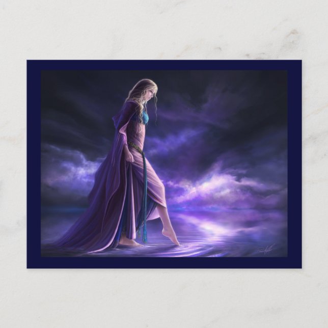 Ilustración postal "Entre el cielo y la tierra" (Anverso)