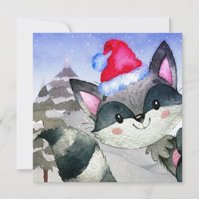 Ilustracion Racoon de Winter Forest Woodland Frien (Anverso)