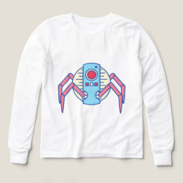 Ilustracion retro Blue Robot Spider Walker