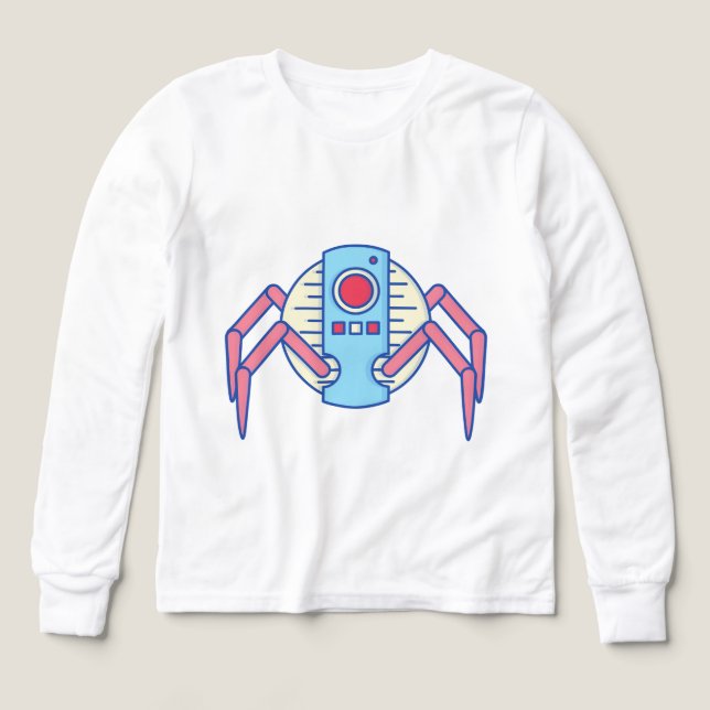Ilustracion retro Blue Robot Spider Walker (Diseño frontal)