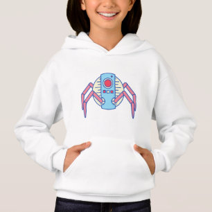 Ilustracion retro Blue Robot Spider Walker