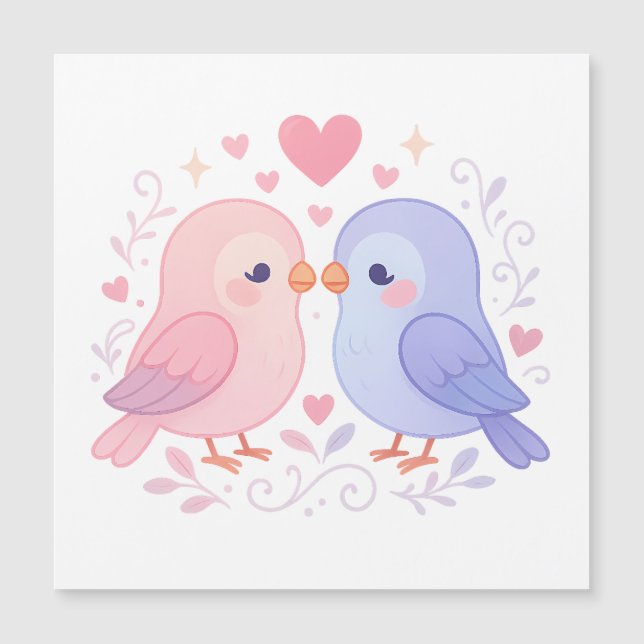 Ilustración Romántica Pastel de Aves de Amor Adora (Anverso)