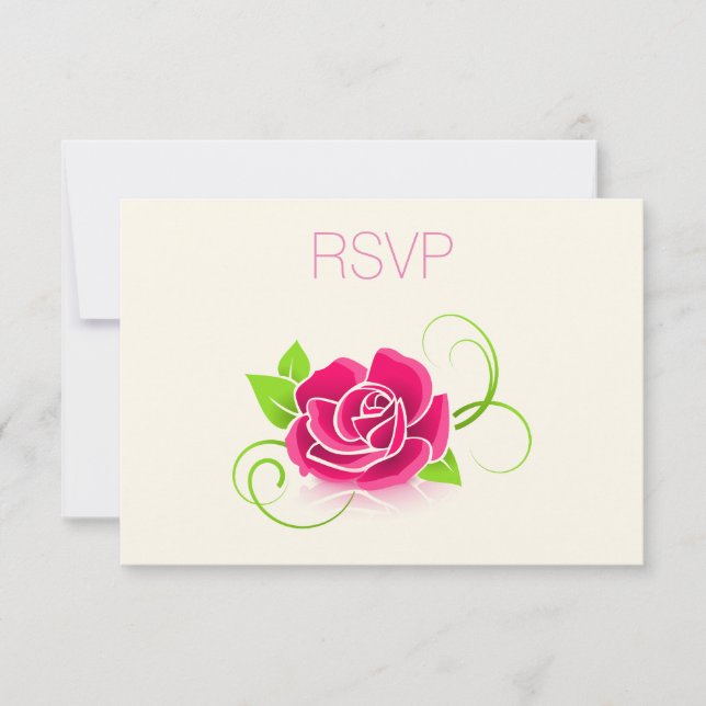 Ilustracion rosa rosado RSVP (Anverso)