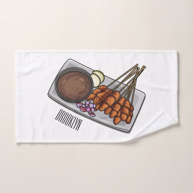 Ilustracion Satay personalizado (Toalla de mano)