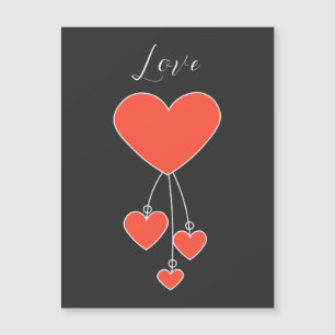 Ilustracion simple con corazones escarlatos "Amor"
