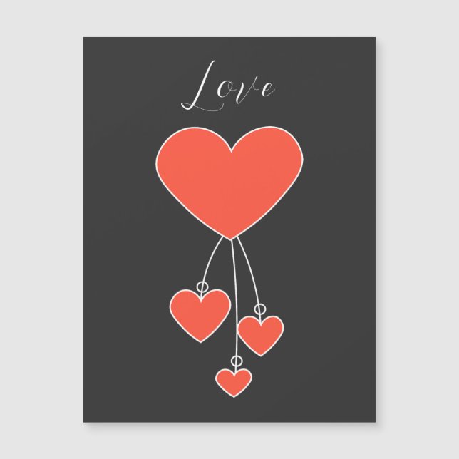 Ilustracion simple con corazones escarlatos "Amor" (Anverso)