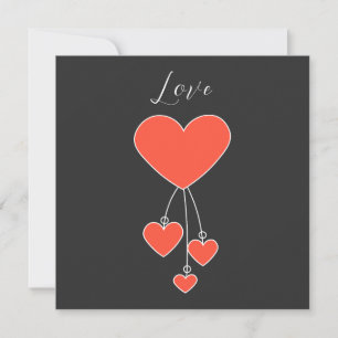 Ilustracion simple con corazones escarlatos "Amor"