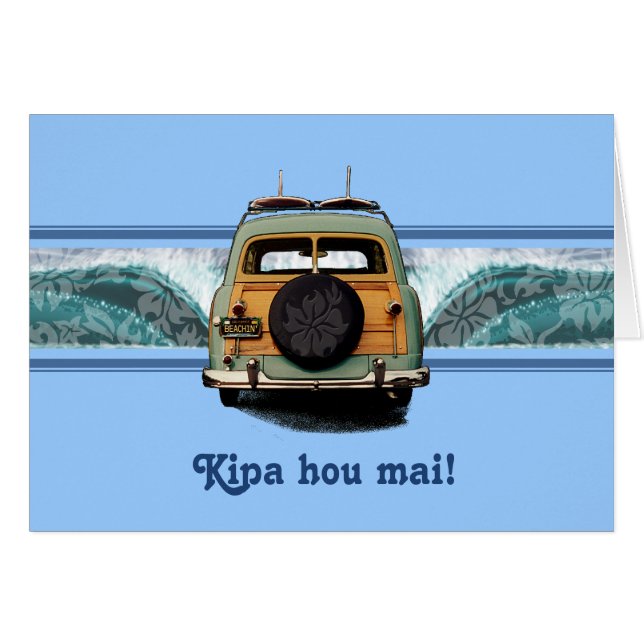 Ilustracion Surf Woody Wave Hawaiian (Anverso (Horizontal))