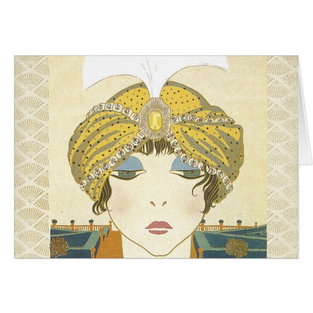 Ilustracion Turbaned de la moda de los 1900s de (Anverso (Horizontal))