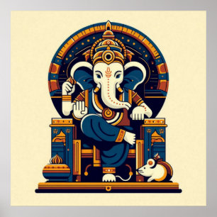 Ilustración vectorial moderna de Ganesha azul Arte
