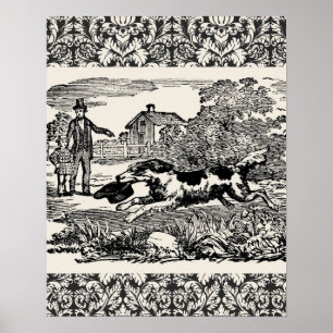 Ilustración victoriana de arte de mascota antigua 