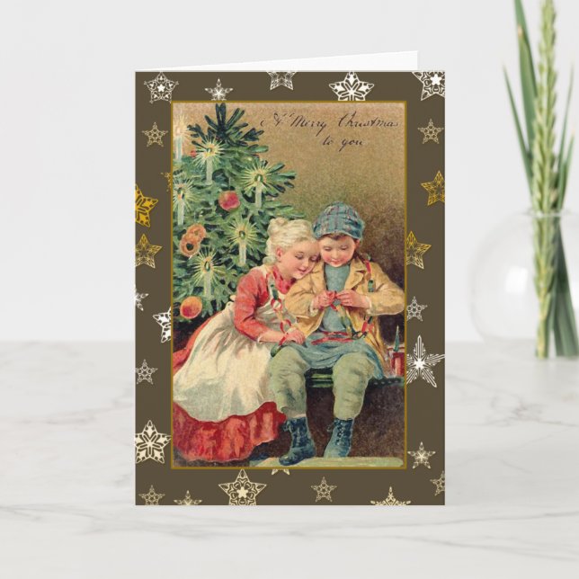 Ilustracion victoriano sobre tarjetas de Navidad (Anverso)