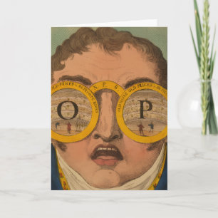 Ilustración Vintage 1809 Hombre con Tarjeta de Gem