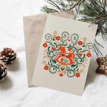 Ilustración vintage de caballo de Navidad mecedora